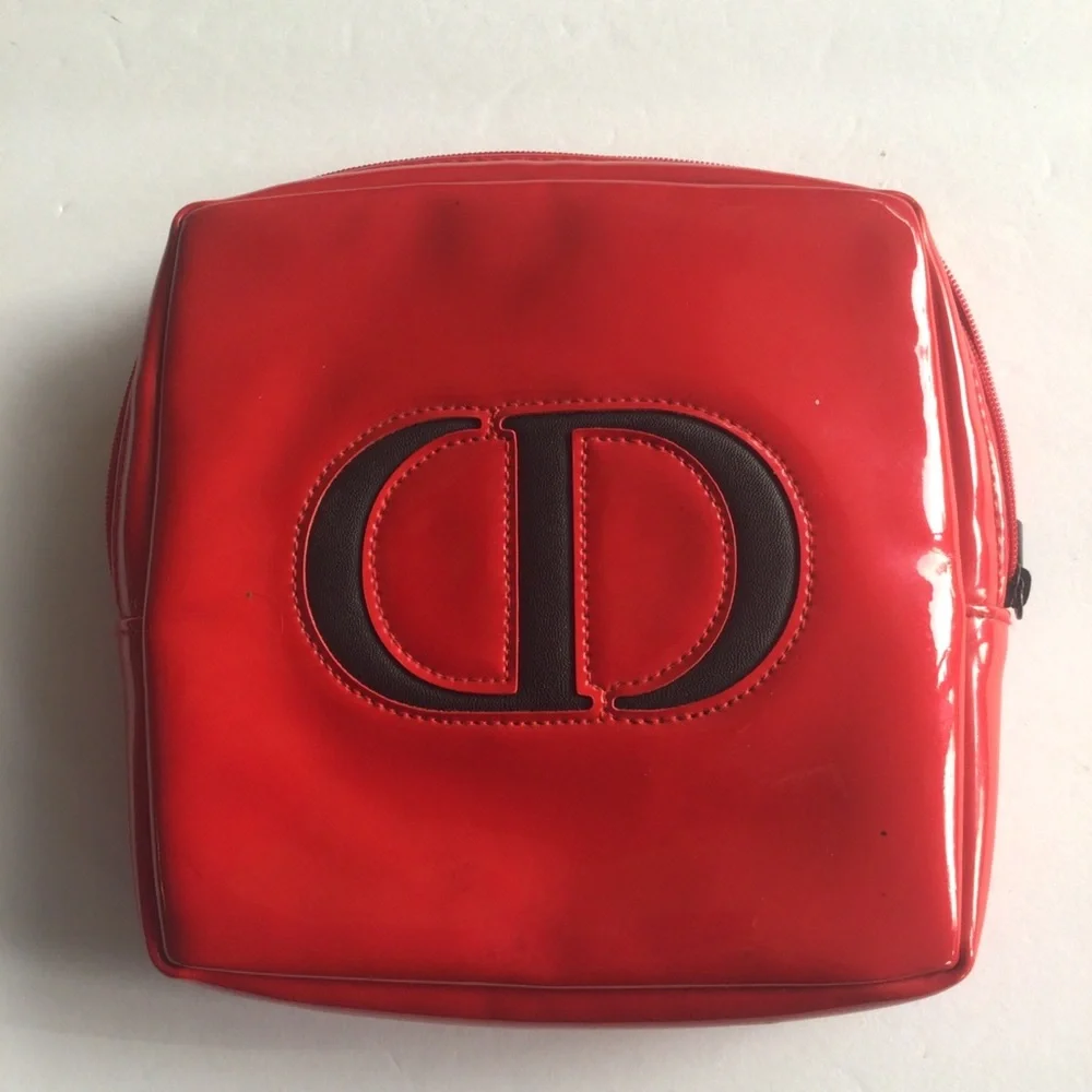 CHRISTIAN DIOR GLOSSY RED MAKEUP BAG